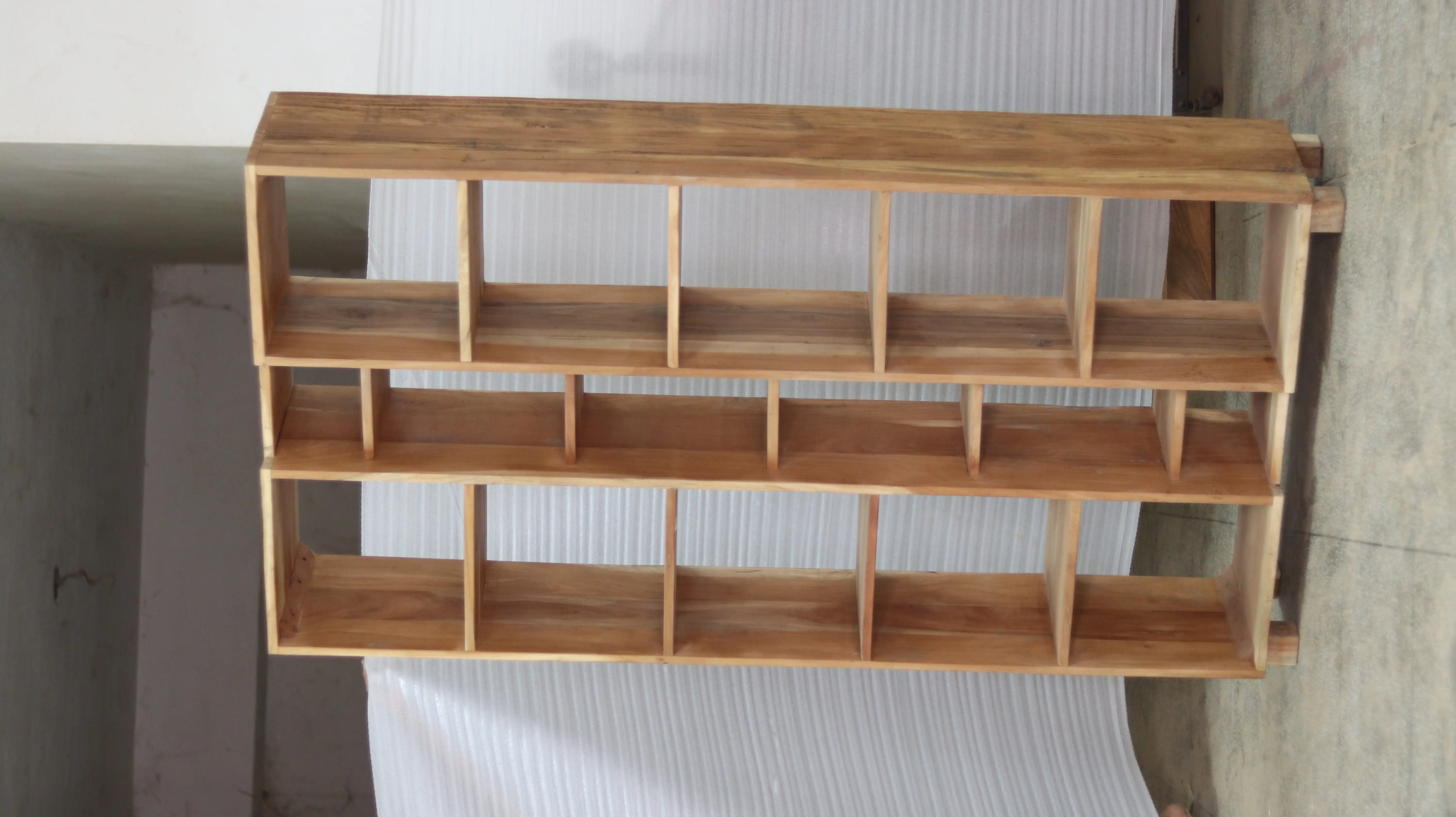 Reclaimed Wood Bookself with 16 Racks - popular handicrafts